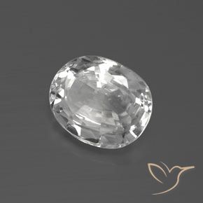 2.92 ct White Zircon Stone, Natural Zircon in Oval Facet Shape for Sale