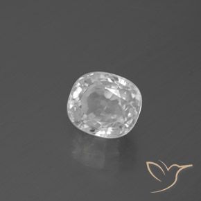 3.29 ct White Zircon Stone, Natural Zircon in Cushion-Cut Shape for Sale