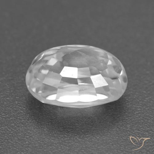 3.39 carat White Zircon Gemstone Oval loose Zircon from Cambodia