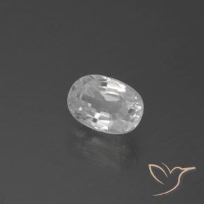 3.36 ct White Zircon Stone, Natural Zircon in Oval Facet Shape for Sale