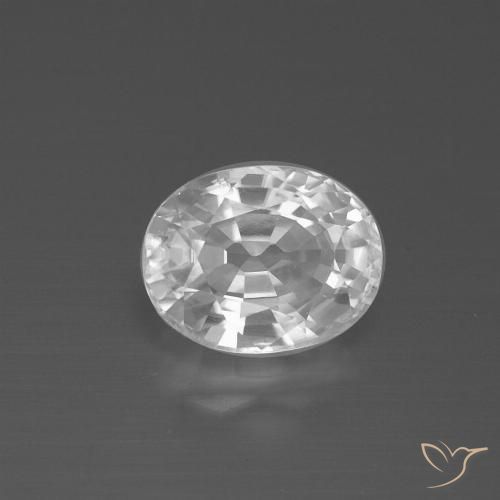 2.88ct Natural White Zircon, Oval, VS