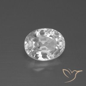 2.88 ct White Zircon Stone, Natural Zircon in Oval Facet Shape for Sale