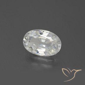2.64 ct White Zircon Stone, Natural Zircon in Oval Facet Shape for Sale