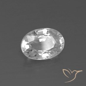 2.25 ct White Zircon Stone, Natural Zircon in Oval Facet Shape for Sale