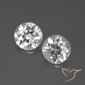 4.19 ctw White Zircon Gemstones, Zircon Gems in Diamond-Cut Shape for Sale.