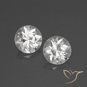 4.02 ctw White Zircon Stones, Natural Zircon in Diamond-Cut Shape for Sale