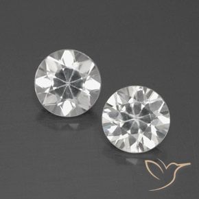 4.83ctw Natural White Zircon, Round, VVS-VS