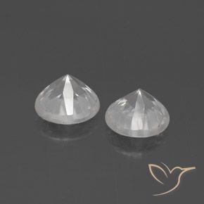 Zircon Gemstones in 7.5 mm (calibrated) Size for Sale, Zircon Stones in White Color