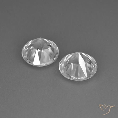 Zircon Gemstones in 7.5 mm (calibrated) Size for Sale, Zircon Stones in White Color
