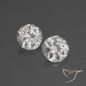 3.51 ctw White Zircon Stones, Natural Zircon in Diamond-Cut Shape for Sale