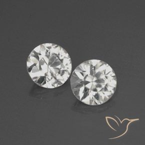 3.88 ctw White Zircon Stones, Natural Zircon in Diamond-Cut Shape for Sale