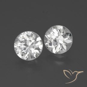 3.35 ctw White Zircon Stones, Natural Zircon in Diamond-Cut Shape for Sale
