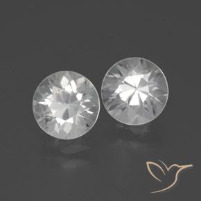 3.79 ctw White Zircon Stones, Natural Zircon in Diamond-Cut Shape for Sale