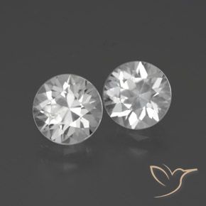 3.81 ctw White Zircon Stones, Natural Zircon in Diamond-Cut Shape for Sale