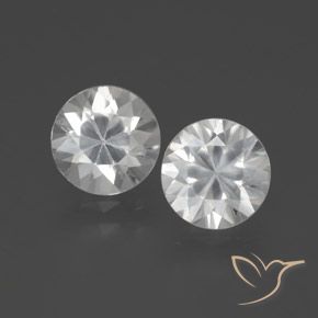 3.92ctw Natural White Zircon, Round, VVS-VS