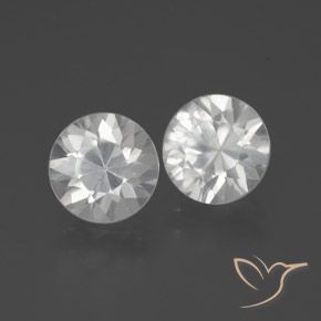 3.92 ctw White Zircon Stones, Natural Zircon in Diamond-Cut Shape for Sale
