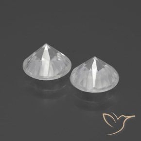 Zircon Gemstones in 7 mm (calibrated) Size for Sale, Zircon Stones in White Color