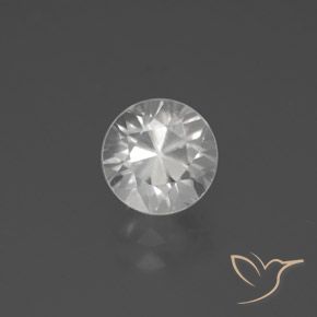 2.63ct Natural White Zircon, Round, VVS-VS