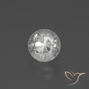 2.63 ct White Zircon Stone, Natural Zircon in Diamond-Cut Shape for Sale