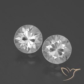 3.80ctw Natural White Zircon, Round, VVS-VS