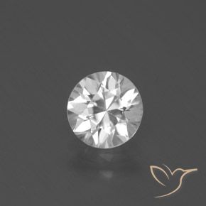 1.68ct Natural White Zircon, Round, VVS-VS
