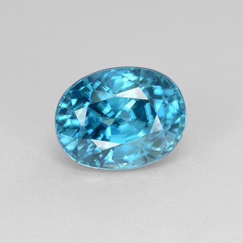 Azul eléctrico Circón Gema - 4.4ct Forma ovalada (ID: 383552)