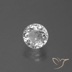 3.29 ct White Zircon Stone, Natural Zircon in Round Facet Shape for Sale