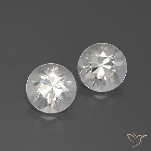 3.22 ct White Zircon, 6.5 mm Diamond Cut From Cambodia, Photo A