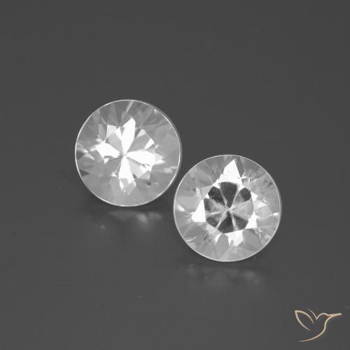 3.76 ct White Zircon, 6.9 mm Diamond Cut From Cambodia, Photo A