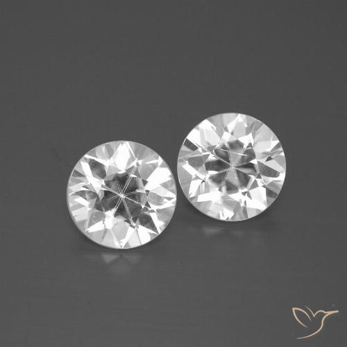 3.68ctw Natural White Zircon, Round, VS, Photo A