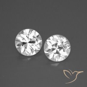 3.68 ctw White Zircon Stones, Natural Zircon in Diamond-Cut Shape for Sale