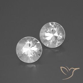 4.28 ctw White Zircon Stones, Natural Zircon in Diamond-Cut Shape for Sale