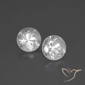 3.68 ctw White Zircon Stones, Natural Zircon in Diamond-Cut Shape for Sale