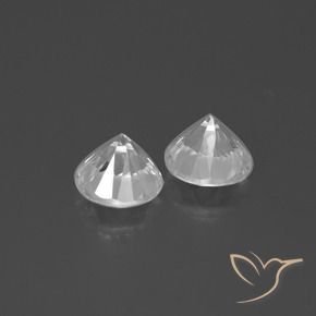 Zircon Gemstones in 6.5 mm (calibrated) Size for Sale, Zircon Stones in White Color