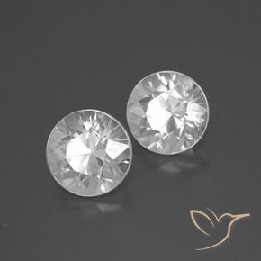 4.87 ctw White Zircon Stones, Natural Zircon in Diamond-Cut Shape for Sale