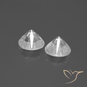 Zircon Gemstones in 7 mm (calibrated) Size for Sale, Zircon Stones in White Color