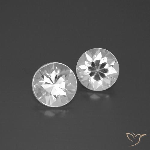 3.45 ct White Zircon, 6.6 mm Diamond Cut From Cambodia, Photo A
