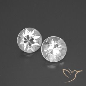3.45 ctw White Zircon Stones, Natural Zircon in Diamond-Cut Shape for Sale