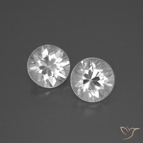 3.71 ctw White Zircon Stones, Natural Zircon in Diamond-Cut Shape for Sale