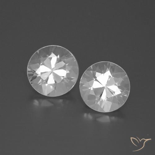4.75 ct White Zircon, 7.6 mm Diamond Cut From Cambodia, Photo A