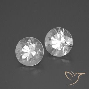 4.75 ctw White Zircon Stones, Natural Zircon in Diamond-Cut Shape for Sale
