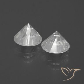 Zircon Gemstones in 7 mm (calibrated) Size for Sale, Zircon Stones in White Color