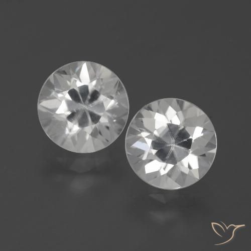 4.77 ct White Zircon, 7.5 mm Diamond Cut From Cambodia, Photo A