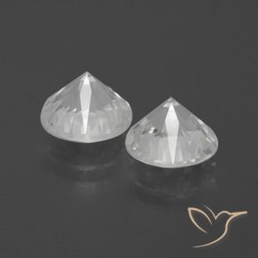 Zircon Gemstones in 7.5 mm (calibrated) Size for Sale, Zircon Stones in White Color