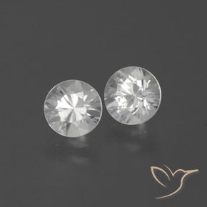 2.53 ctw White Zircon Stones, Natural Zircon in Diamond-Cut Shape for Sale