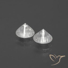 Zircon Gemstones in 6 mm (calibrated) Size for Sale, Zircon Stones in White Color