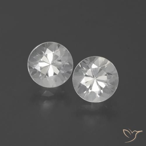 3.34 ct White Zircon, 6.6 mm Diamond Cut From Cambodia, Photo A