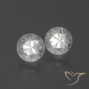 3.34 ctw White Zircon Stones, Natural Zircon in Diamond-Cut Shape for Sale
