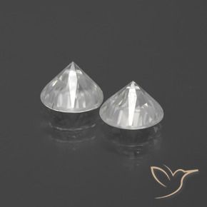 Zircon Gemstones in 6.5 mm (calibrated) Size for Sale, Zircon Stones in White Color