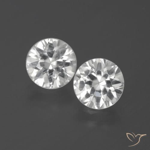 3.41 ct White Zircon, 7 mm Diamond Cut From Cambodia, Photo A